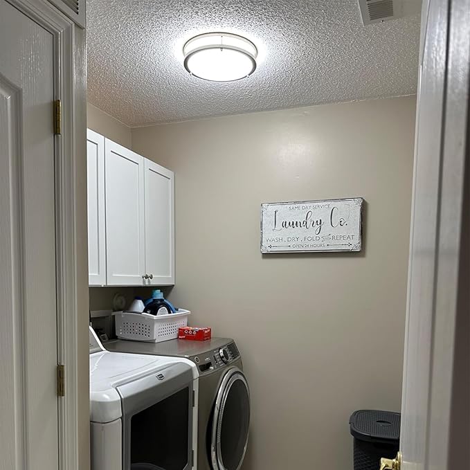Kalium LED Ceiling Light with Remote 2Pack 12 Inch Flush Mount Ceiling Light Fixture, 18W 3000K-6000K Adjustable Color Temperature, Dimmable Lighting Fixtures for Kitchen Bedroom. Hardwired.