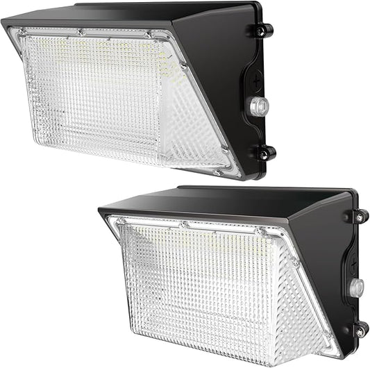 HYPERLITE LED Wall Pack 70W: 10500lm Dusk to Dawn Outdoor Lighting - Industrial LED Wall Lights Out Door 2Packs for House Warehouses Driveway UL Listed