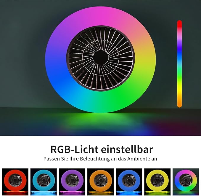 Smart LED Ceiling Light with Fan,RGB Ceiling Fan Lights, Stepless Dimming, 60CM Modern Fan Lighting,Ceiling Fan with RGB Light for Living Room, Dining Room, Bedroom