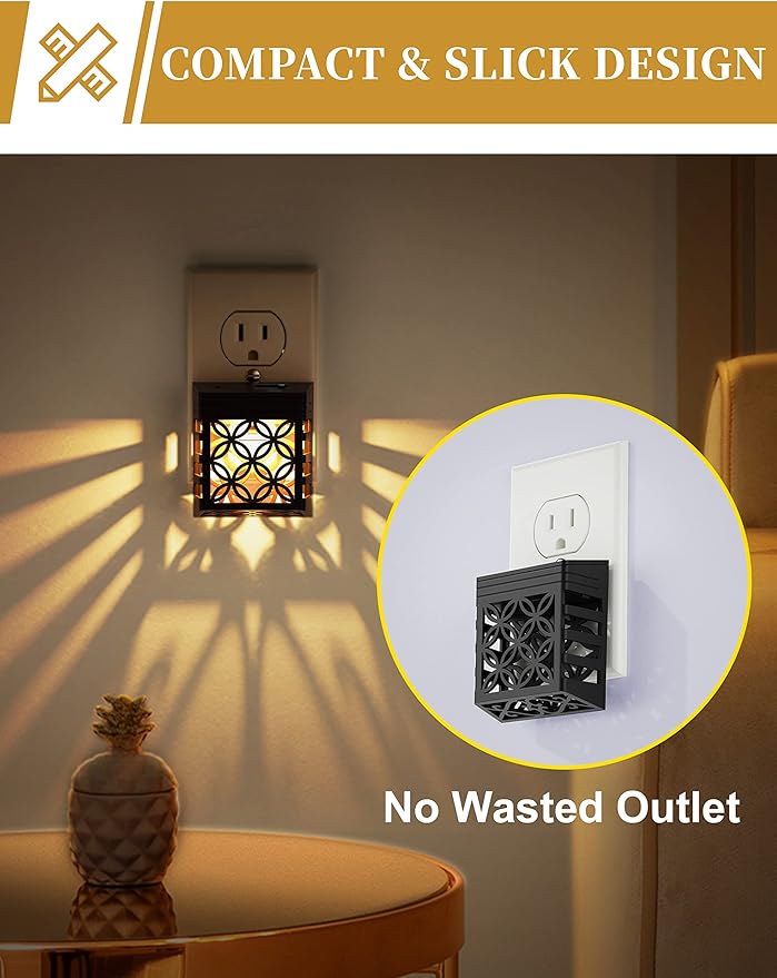 DORESshop Plug in Night Light [4 Pack], Night Lights Plug Into Wall, Dusk to Dawn Sensor, Adjustable Brightness, Decorative Nightlight for Bathroom, Hallway, Stairway, Soft White