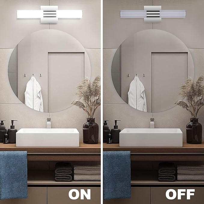 TRLIFE Modern Dimmable Vanity Light, 3 Color Temperature LED Light, 8W Fixture Over Mirror (8W, 15.7inch)