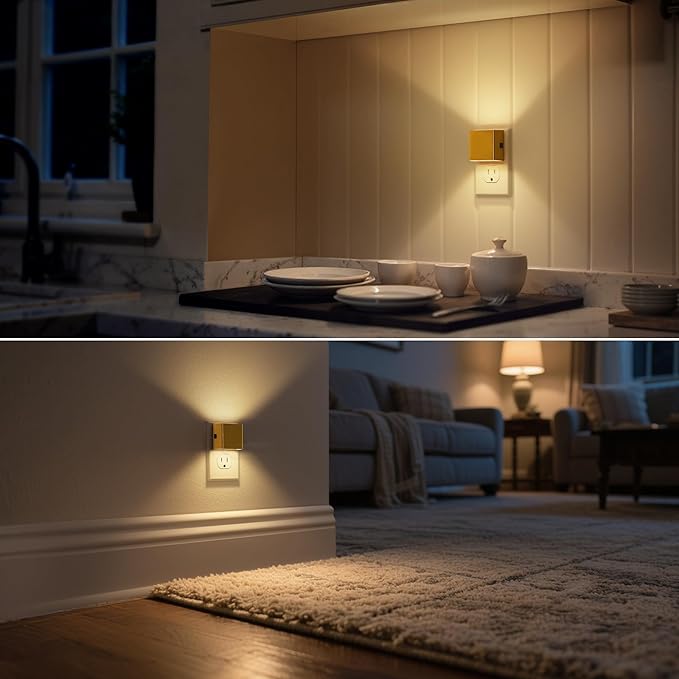 DORESshop LED Night Lights Plug into Wall [2 Pack], Plug in Nightlight, 3 Level Brightness Adjustable Night Light, Dusk to Dawn Sensor, Nightlights for Adults, Bedroom, Bathroom, Hallway, 3000K