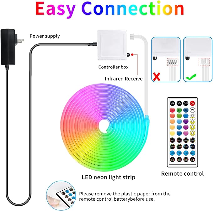 segrass 66FT Led Neon Rope Lights Control with App/Remote,Flexible Led Rope Lights,Multiple Modes,IP65 Outdoor RGB Neon Lights Waterproof,Music Sync Gaming Led Neon Strip Lights for Bedroom Décor