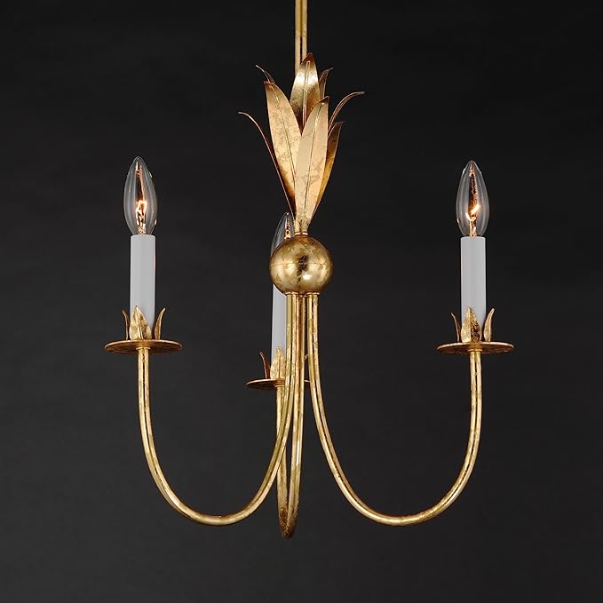 Maxim Lighting Paloma 3-Light Mini Pendant | Gold Leaf Steel Finish | Transitional Indoor Light Fixture | Ideal for Kitchen Islands & Breakfast Nooks | Dimmable | Home Decor Ceiling Fixture | 2883GL