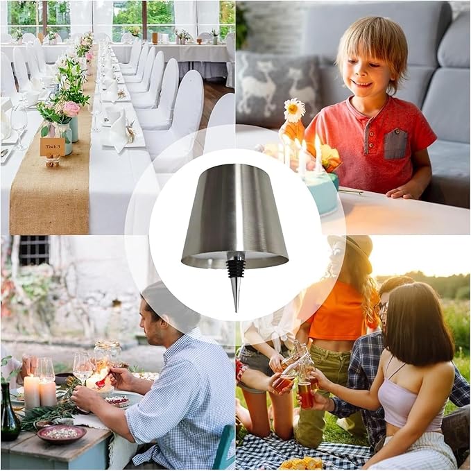 Neioaas Wine Bottle Lamp, 3 Color Light Dimming Metal Wine Bottle Light, Rechargeable Waterproof Bottle Touch Lamp Head with for Home,Bar,Camping,Travel,Restaurants, Party, Decor & Gifts(Silver, 1PC)