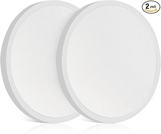2 Pack Led Ceiling Light - 12 Inch, 24W, Flat, 3 Color Temperature Select, Round, White - LED Flush Mount Light Fixtures for Bedroom