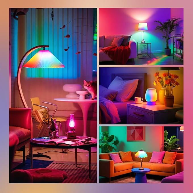 MIAOKE Stained Glass Light Bulb, 4W E26 Base A19 Colorful Light Bulb, Stained Glass Decorative LED Bulbs for Home, Party, Christmas, Garden, Balcony