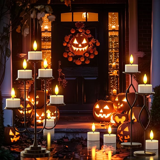 PChero Solar Tea Lights Outdoor Waterproof, 6Pcs Rechargeable Dusk to Dawn Candles, Flameless Flickering LED Votives Candles for Patio Lantern, Garden Decor, Mason Jar, Camping Table, 1.5"x2.1"