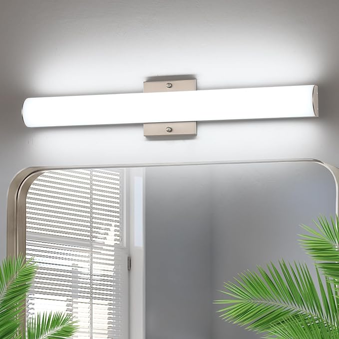 Brushed Nickel Vanity Lights 24 Inch 24W Bathroom Light Fixture LED Bathroom Vanity Lights Over Mirror Vanity Lighting Fixtures, Wall Light Fixtures, Daylight 5500K