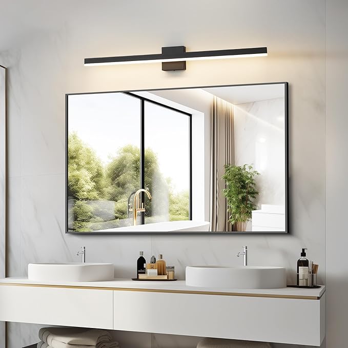 Black Bathroom Vanity Light 39.4 inch, 30W Dimmable 5CCT LED Modern Bathroom Light Fixture Over Mirror - ETL Certificated