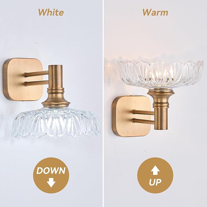 Vintage Brass Wall Sconces Bathroom Light Fixtures Vanity Light Over Mirror for Picture Doorway Bathroom Bedroom Hallway Farmhouse
