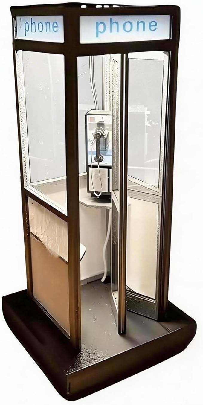 Retro Vintage Tall PhoneBooth Lamp,Classic Telephone Booth Table Lamp with Warm LED Light,Table Light Phone Box Decorative Night Light for Office,Bedroom,Unique Phonebooth Lamp Vintage Decor Home Gift
