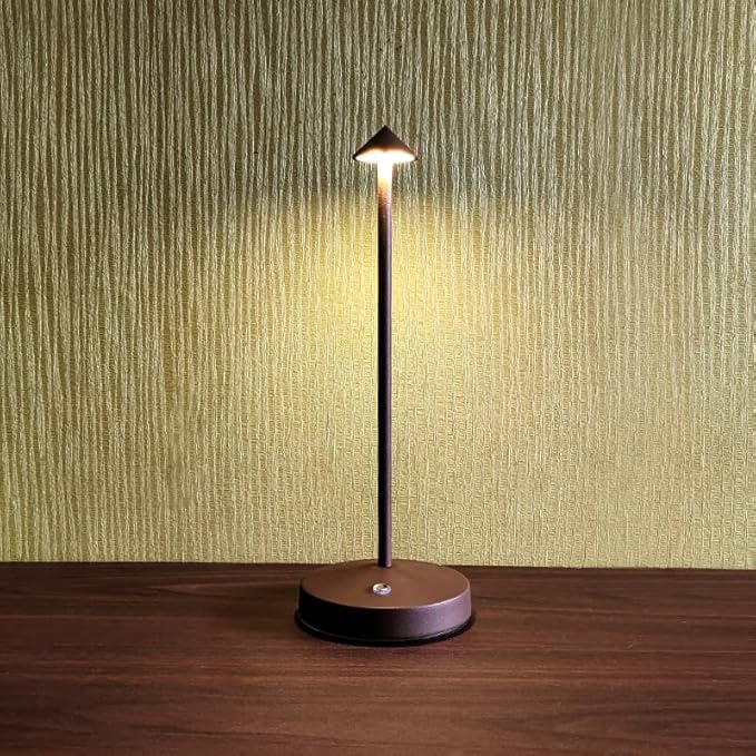 2 PACK Cordless Lamps,Battery Rechargeable Table Lamp,Portable Lamps,2 Level Brightness Dimmable Night Light,Minimalist Design,Cordless Table Lamps for Living Room/Restaurant/Couple Dinner(Rust)