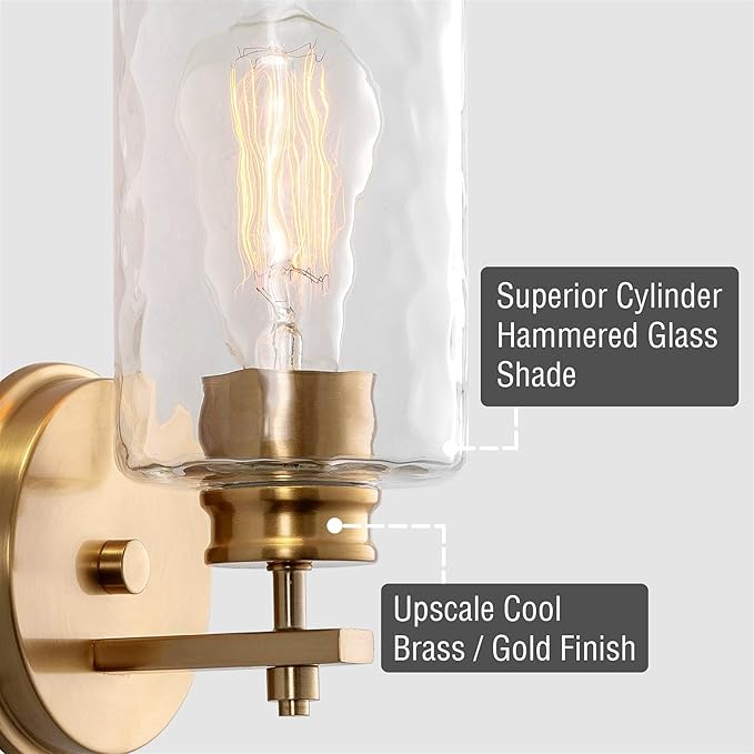 Kira Home Phoebe 8" Modern Wall Sconce with Frosted Seeded Glass Cylinder Shade, Industrial Wall Light with Cylinder Glass Shade, Chrome Finish