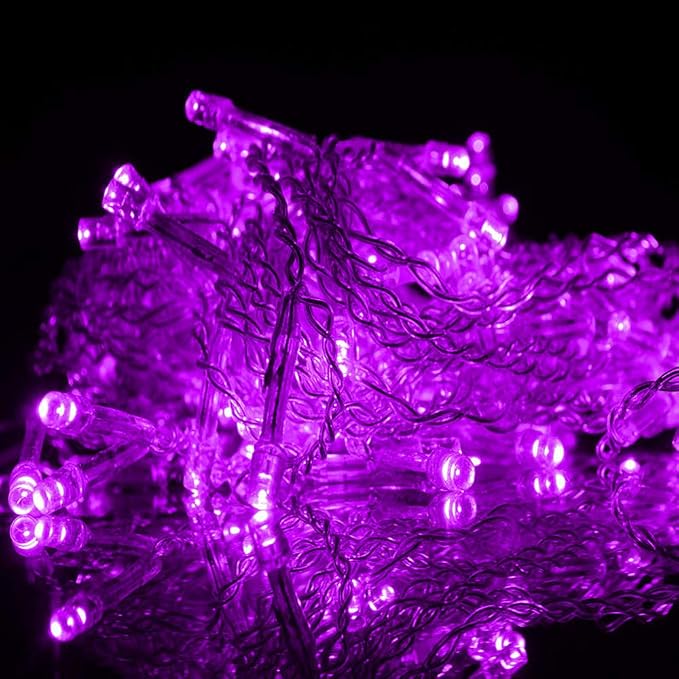 Lainin 3.5M/11ft 96 LED Linkable Fairy Curtain String Light with 8 Modes Control for Indoor/Outdoor/Patio/Wedding/Valentines Day/Christmas Party 4th of July Decor(Purple)
