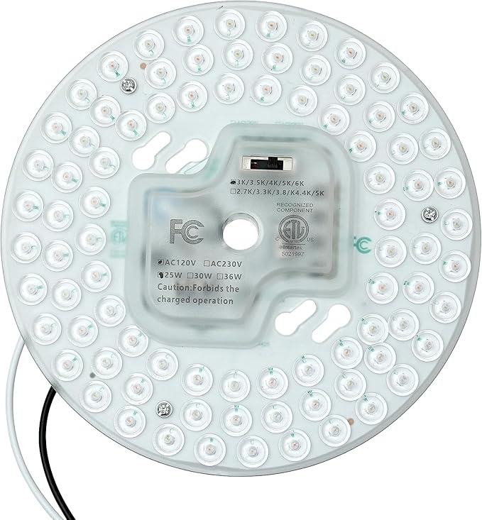 6.69'' LED Ceiling Fan Light Retrofit Kit 25W 3000LM Ceiling Light Replacement PCB Board 5CCT 3000K 3500K 4000K 5000K 6000K Adjustable 120V CRI90 Dimmable (25, watts)