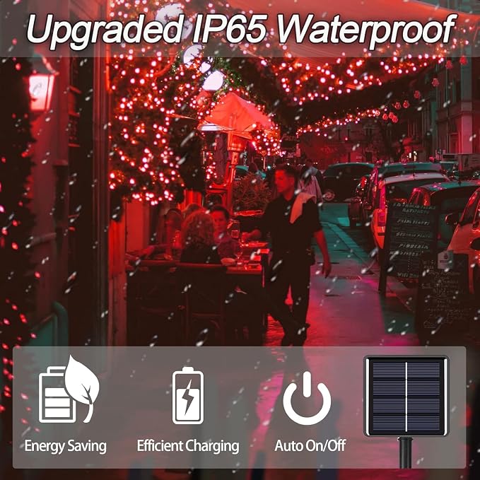 Selarlyt 2 Pack Solar Christmas Lights Outdoor, 72FT 200 LED Solar String Lights with 8 Lighting Modes, IP65 Waterproof Solar Lights Outdoor for Xmas Garden Party Tree Decor