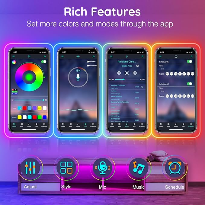 AILBTON 20Ft Neon Rope Lights,Flexible Led Rope Lights Control with App/Remote,Multiple Modes RopeLights,IP65 Outdoor RGB Led Neon Lights NonWater Resistant,Music Sync Gaming Led NeonLight Strip