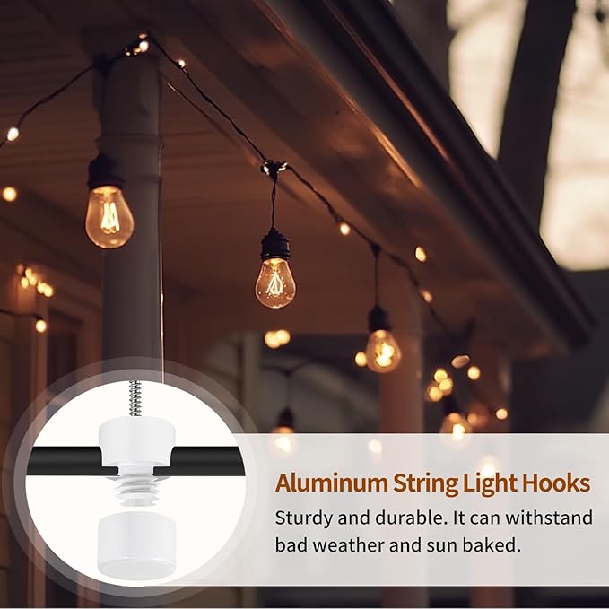 6 Pack Aluminum Swag Hooks for Ceiling Hanging, Swag Hook Super Load, White Ceiling Hooks for Hanging Lights, Ceiling Hook, Modern Ceiling Hooks for Pendant Light- Easy to Use