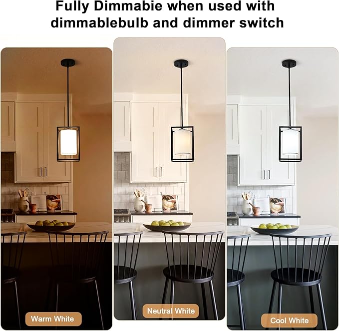 Black Pendant Lights Kitchen Island 2 Pack, Modern Small Lantern Kitchen Pendant Lighting Over Island, Farmhouse Kitchen Island Lights Ceiling Hanging, Industrial Cage Pendant Light Fixtures