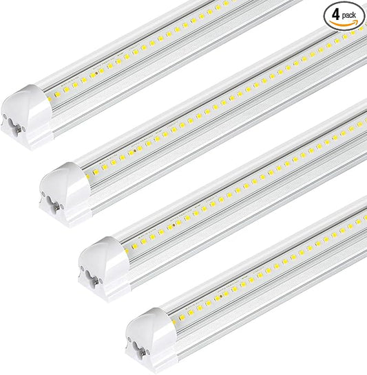 hykolity 30W 2FT LED Shop Light, 3500lm 6500K Super Bright White, Linkable Ceiling Light Fixture, V Shape Integrated T8 LED Tube Light with Built-in ON/Off Switch for Workbench, Cabinet, ETL, 4 Pack