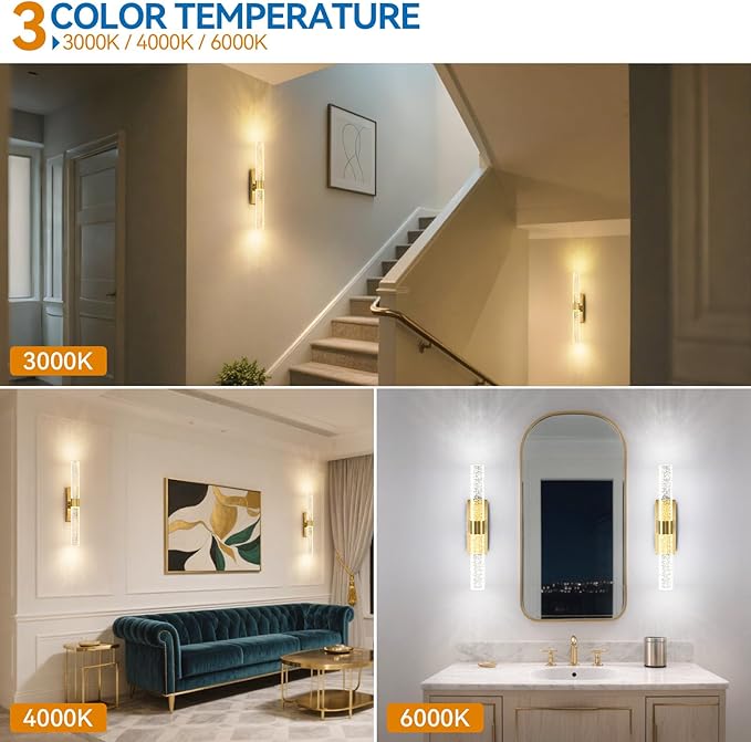 Battery Operated Wall Sconces, Dimmable Wireless Wall Light with Remote, 10000mAh Gold Rechargeable Wall Lamp for Bedroom, Living Room, and Hallway Decor, 15.7- Inch