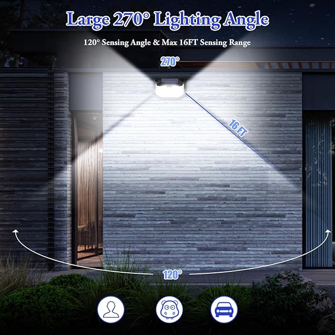 Solar Outdoor Lights, 10-Pack Super Bright 178 LEDs Motion Sensor Wall Light with 270° Wide Angle & 3 Modes, Waterproof Solar Powered Security Light for Patio Garden Garage Front Door