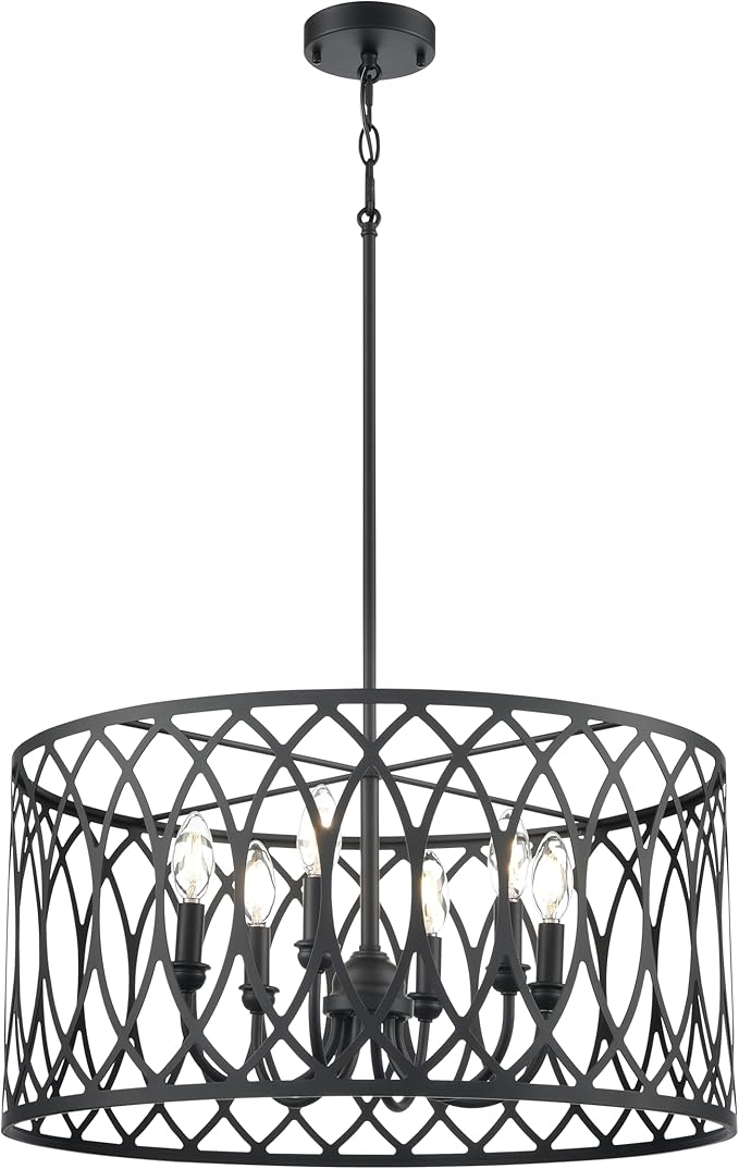 ML Lighting 42106-MB Arelyn 23" Wide 6-Light Pendant - Matte Black