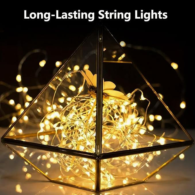 8-Pack Fairy Lights Battery Operated with Timer, 16FT 50 LED String Lights Indoor Outdoor, Cuttable Starry Fairy Lights Waterproof for Christmas Home Bedroom Wedding DIY Centerpiece Decor (Warm White)