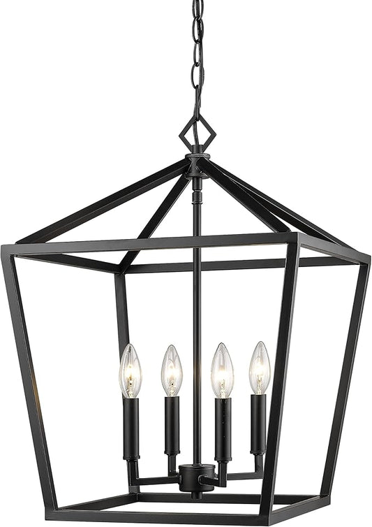 ML Lighting 3244-MB Four Light Pendant, Black