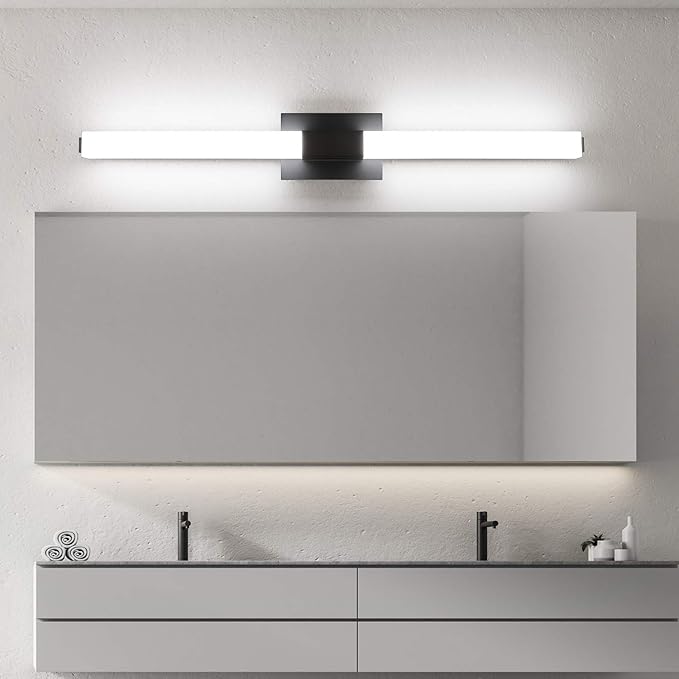 ZUZITO Black Modern Bathroom Light Fixtures Over Mirror 39.4 inch LED Vanity Lights Bar for Bath (S16001-1000mm)