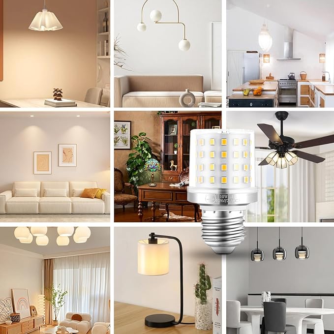 MIAOKE E26/E27 Warm Light LED Bulb,10W Warm Light，900 Lumen Light Bulb，Can Reduce Energy Consumption by 90%，Spiral Light Bulbs are Suitable for Bathroom，Ceiling Fan and Outdoor