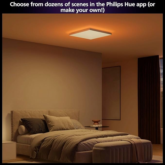 Philips Hue Datura Smart Ceiling Panel (Square 23.62in x 23.62in) White & Color Light, Bluetooth Compatible, Voice Control with Alexa, Apple Home & Google Assistant