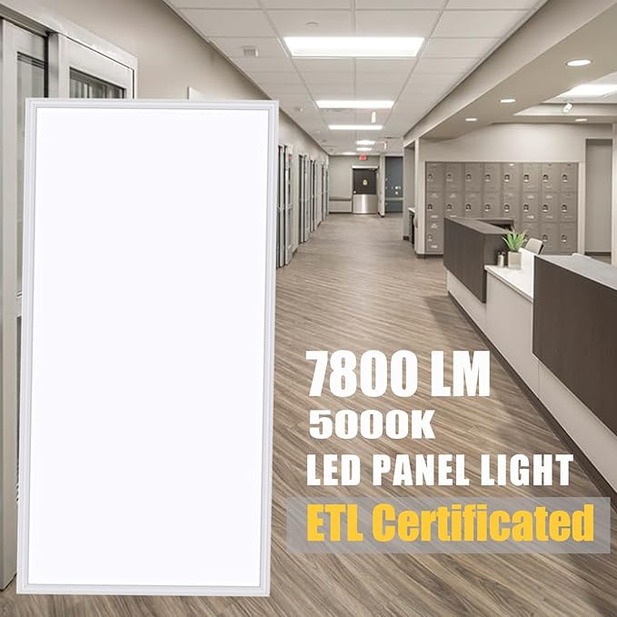2x4 LED Flat Panel Light Drop Ceiling Light Fixture,7800LM Super Bright 5000K Daylight,0-10V Dimmable,ETL Listed,2x4 LED Recessed Drop Ceiling Troffer Light for Office Shop Commercial Lighting 4 Pack
