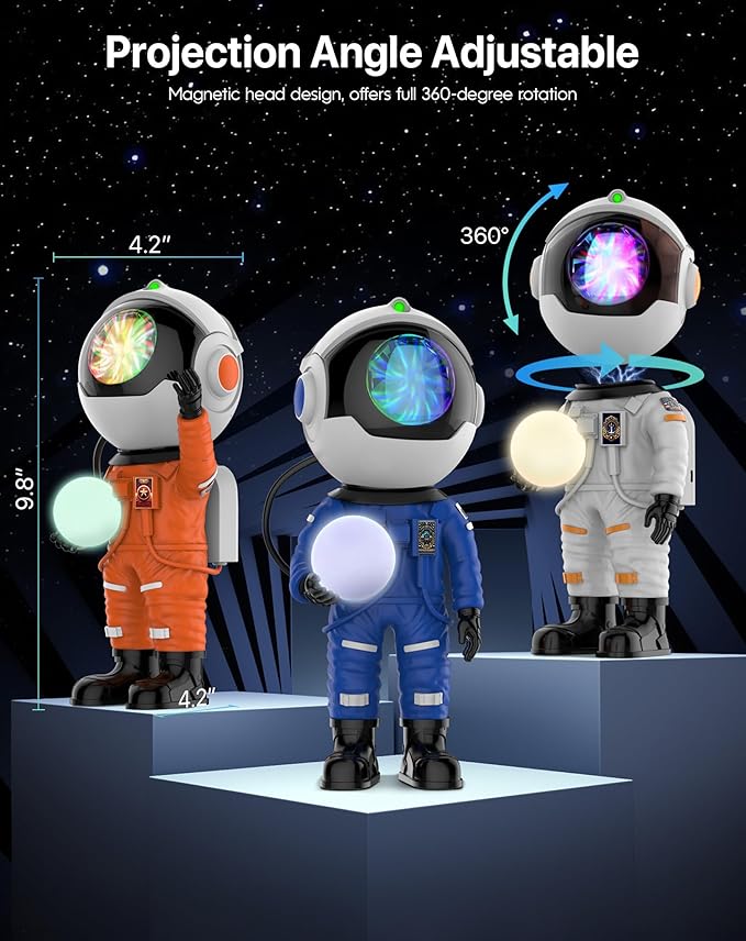 Rossetta Astronaut Galaxy Projector, Star Projector for Bedroom, LED Night Light for Kids Room with Timer and Remote, Room Decor Aesthetic, Party, Gifts for Adults, Teens, Birthday, Valentines Day