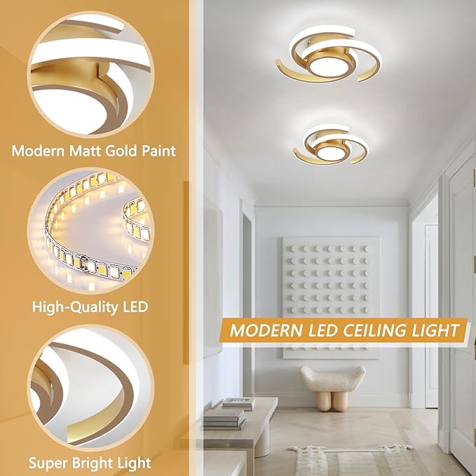 ADISUN LED Modern Ceiling Light,6000K Semi Flush Mount Ceiling Light Fixture,Unique Ceiling Lights for Living Room Bedroom Corridor Aisle Hallway Indoor Ceiling Lamp (D11 in*H2.9 in; 33W)