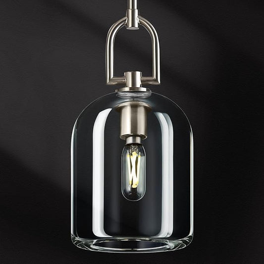 Modern Nickel Pendant Lights Kitchen Island Ceiling Chandelier Indoor Thick Crystal Hanging Light Fixtures for Kitchen Living Room Dining Room Bedroom（1Pack）