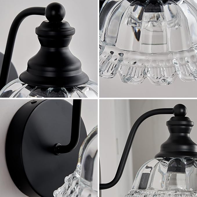 XIEDUN Vanity Light Black Wall Sconces Farmhouse Bathroom Sconces