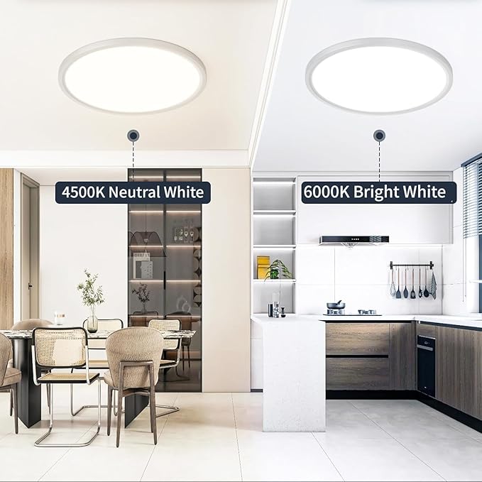 Flush Mount Led Ceiling Light Fixture 16 Inch 28W 2800LM Bright Surface Mount Dimmable Ceiling Lamps 3 Color Selectable Modern Flat Round Kitchen Light for Bedroom Closet Pantry Living Room Hallway