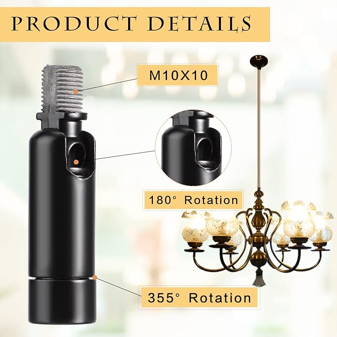 Tondiamo 4 Pcs Black Sloped Ceiling Light Adapter 180 Degree Pendant Suspension Canopy for Chandelier Track Ceiling Lamp Pendant Vaulted Overhead Light Hanging Helper for Vaulted or Angled Overhead