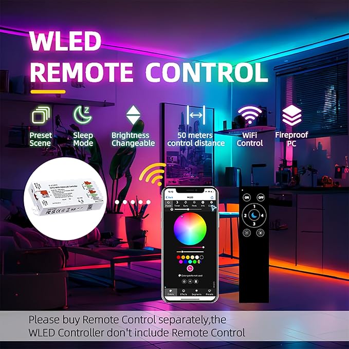 ESP32 WLED LED Strip Controller with 16A Fuse Dynamic RGB IC DIY Port WiFi App Control Easy Wiring Terminal for WS2811 WS2812B SK6812 SM16703P Programmable FCOB Addressable Strip Light