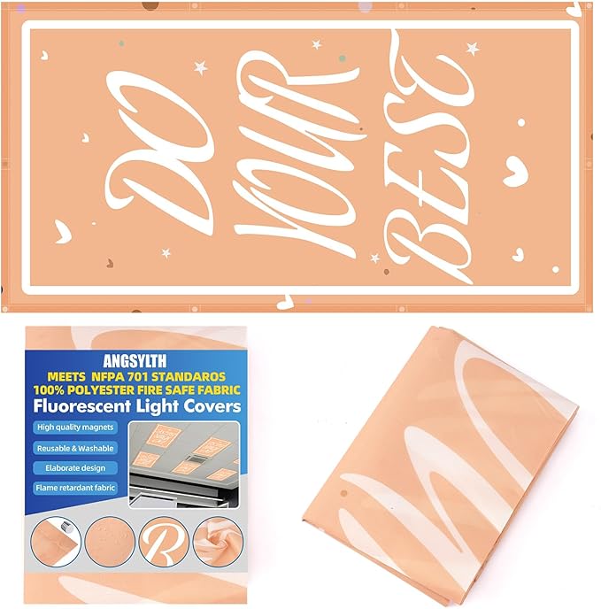 Fluorescent Light Covers - Classroom Covers for Ceiling Lights, 1 PCS 4 x 2 Feet Magnetic Light Filters, Classroom, Office Decor (Do your Best)