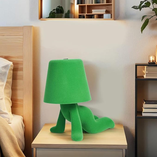 Bedside Touch Control Table Lamp, Golden Decor Thinker Statue LED Table Lamp With USB Port, 3 Way Dimmable Modern Night Light Nightstand Lamp For Home Living Room Office Shelf Decor (light green-B)