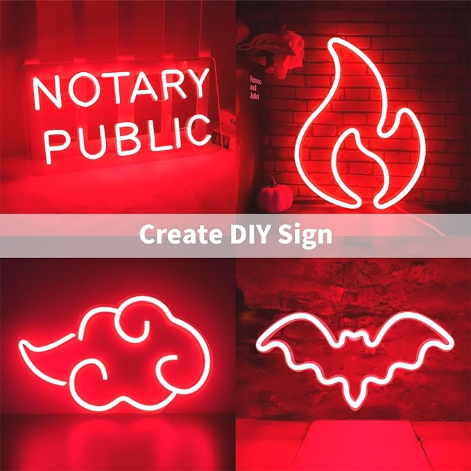 iNextStation 12V Red LED Strip Lights 16.4FT, Flexible Silicone Neon Rope Light with Power Adapter, Waterproof, Cuttable, Dimmable & Linkable, LED Lights Strip for Bedroom, Cabinet, Kitchen(with Plug)