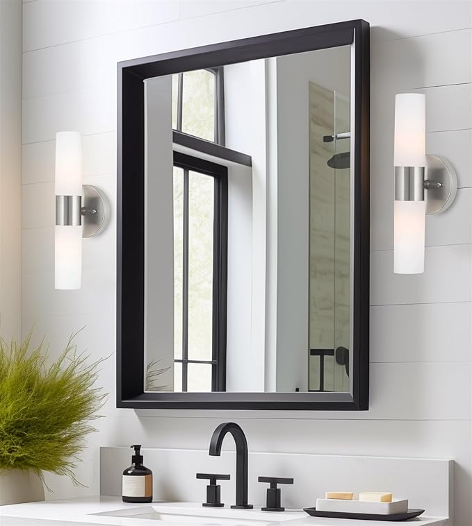 Kira Home Duo 14" Modern Wall Sconce with Frosted Glass Cylinder Shades, Linear 2-Light Silver Wall Light, Brushed Nickel Finish