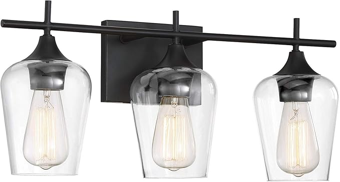 Savoy House 8-4030-3-13 Octave Bohemian Clear Glass Bathroom Vanity Wall Light, 3-Light 180 Total Watts, 10" H x 21" W, English Bronze