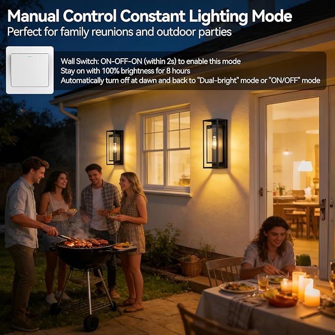18" Motion Sensor Outdoor Front Porch Light, 2Pack Black Exterior Light Fixture Dusk to Dawn Outside Light for House Exterior Coach Lights with Clear Glass for Garage Porch Patio