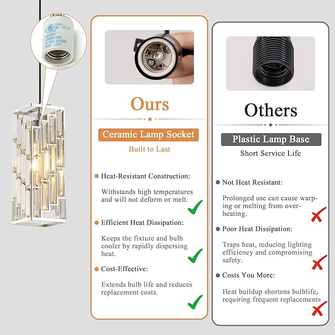 Chrome Pendant Lights Kitchen Island 2 Pack, Adjustable Modern Pendant Light Fixtures, Mini Crystal Chandeliers for Dining Room Bedroom Foyer Hallway