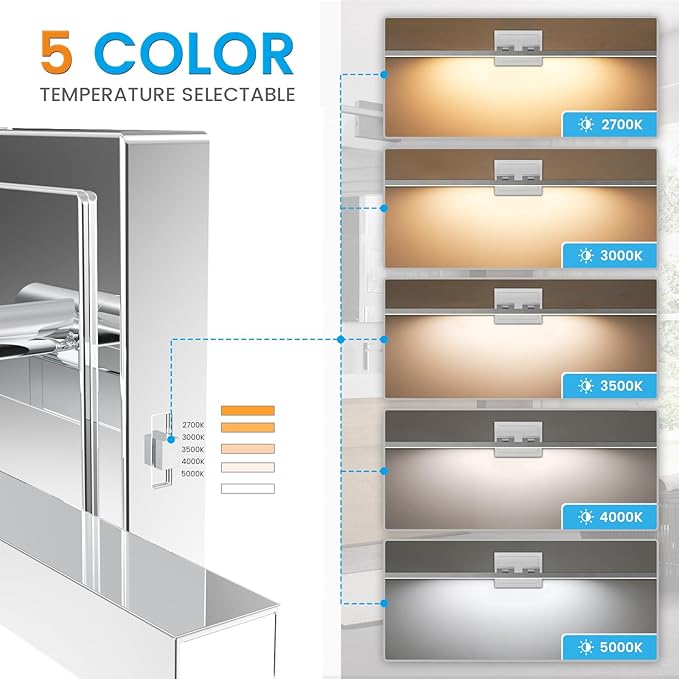 VOLISUN Modern Bathroom Vanity Light 48 inch, Rotatable, 30W Dimmable 5CCT Led Bathroom Light Fixture Over Mirror, Chrome Vanity Light for Bathroom Mirror Cabinets-ETL Certificated