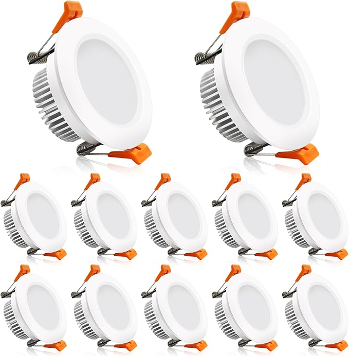 2 Inch LED Downlight, Recessed Lighting Dimmable Ceiling Light, 3W, 4000K Natural White, CRI80 with LED Driver(35W Halogen Equivalent), 12 Pack